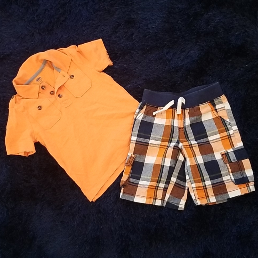 Boys Orange and Navy aid Outfit